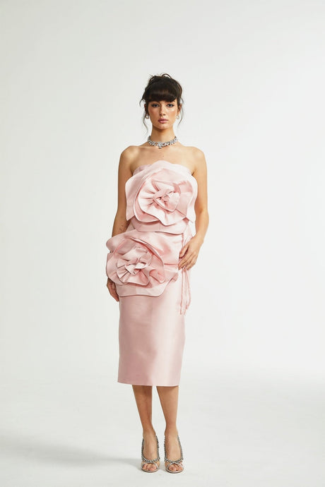 Pascale fauxflower midi dress