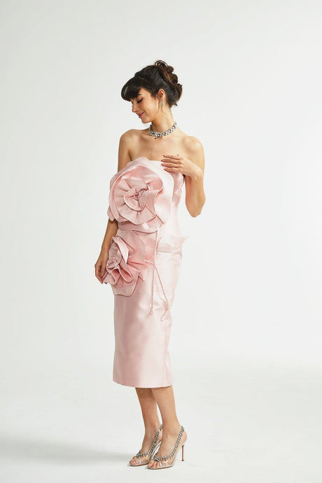 Pascale fauxflower midi dress