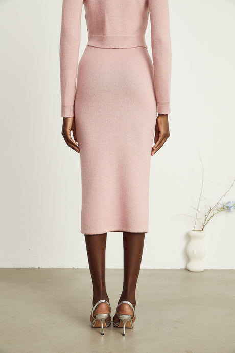 Renée pink embellished jacket  skirt matching set