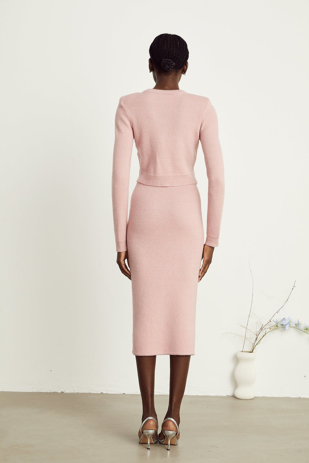 Renée pink embellished jacket  skirt matching set