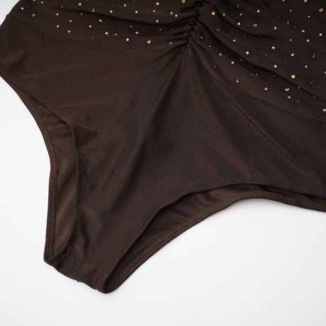 RoseSuzette brown crystalembellished bodysuit