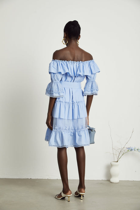 Sophie offshoulder tiered midi dress