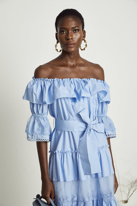 Sophie offshoulder tiered midi dress