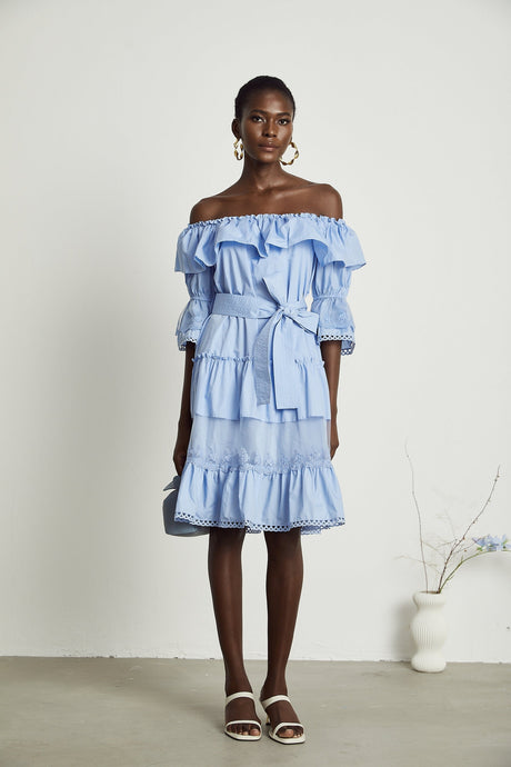 Sophie offshoulder tiered midi dress