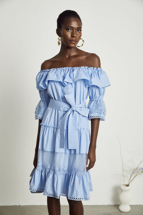 Sophie offshoulder tiered midi dress