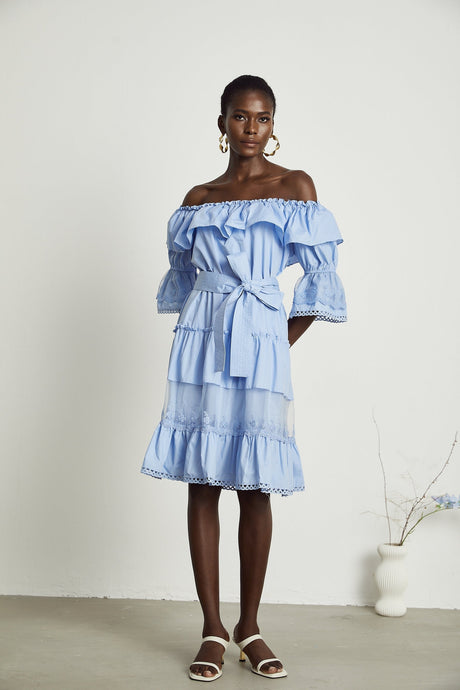 Sophie offshoulder tiered midi dress