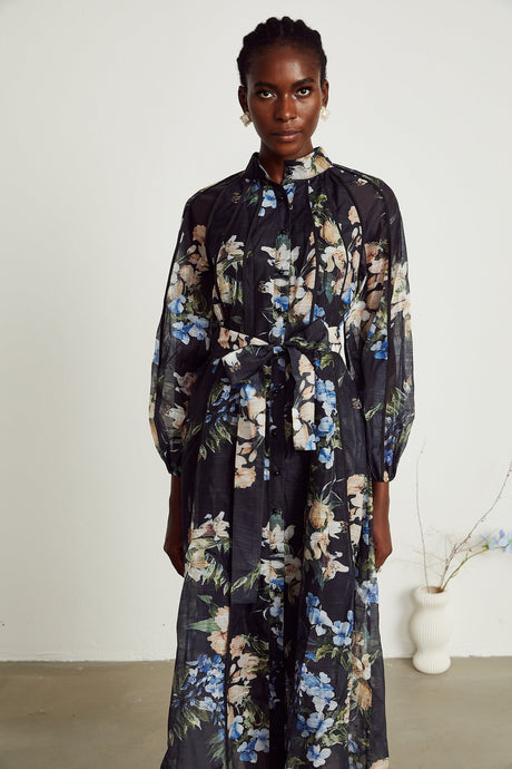 Stéphanie tulle floralprinted midi dress