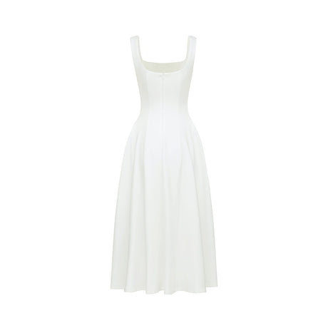 Thala white pleated flared midi dress