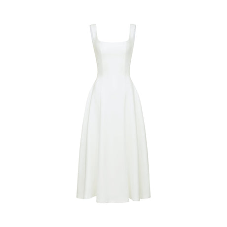 Thala white pleated flared midi dress