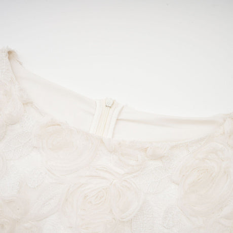 Thibaulte pleated lacefloral midi dress