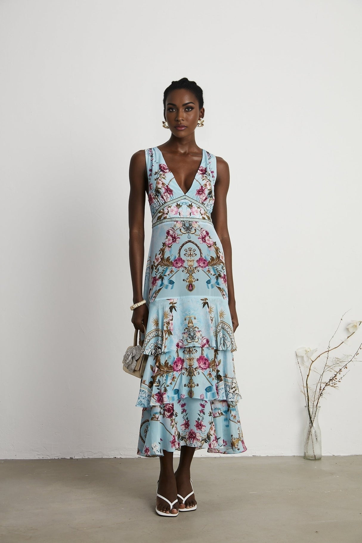 Victoire floralprinted midi dress