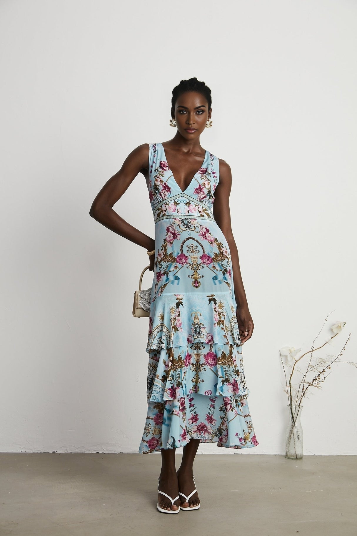 Victoire floralprinted midi dress