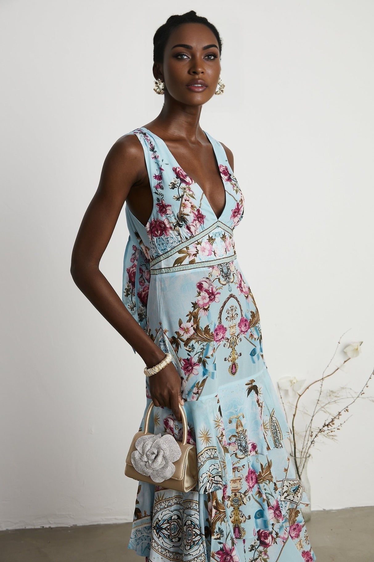 Victoire floralprinted midi dress