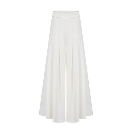 White creased fabric matching set with top and trousers called Adele