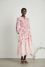 Yvette pink floralprint midi dress