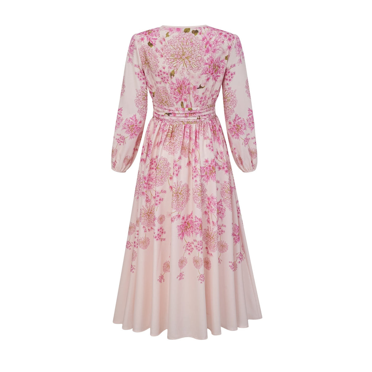 Yvette pink floralprint midi dress