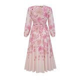 Yvette pink floralprint midi dress